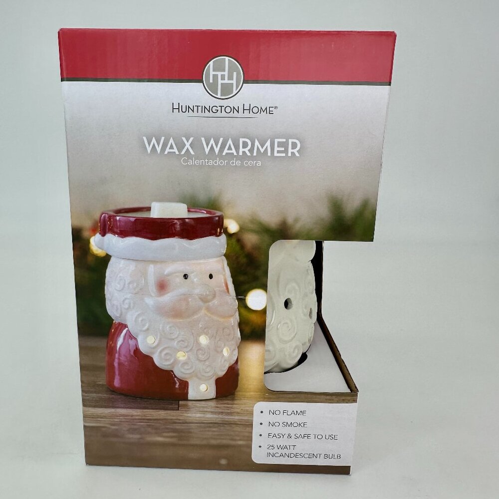 NIB Ceramic Lighted Santa Wax Warmer –Christmas Holiday Décor